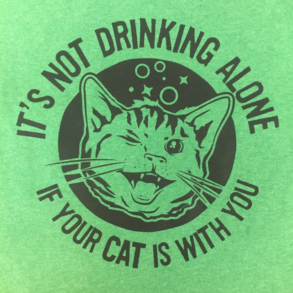 Graphic Tee Cats & Drinking